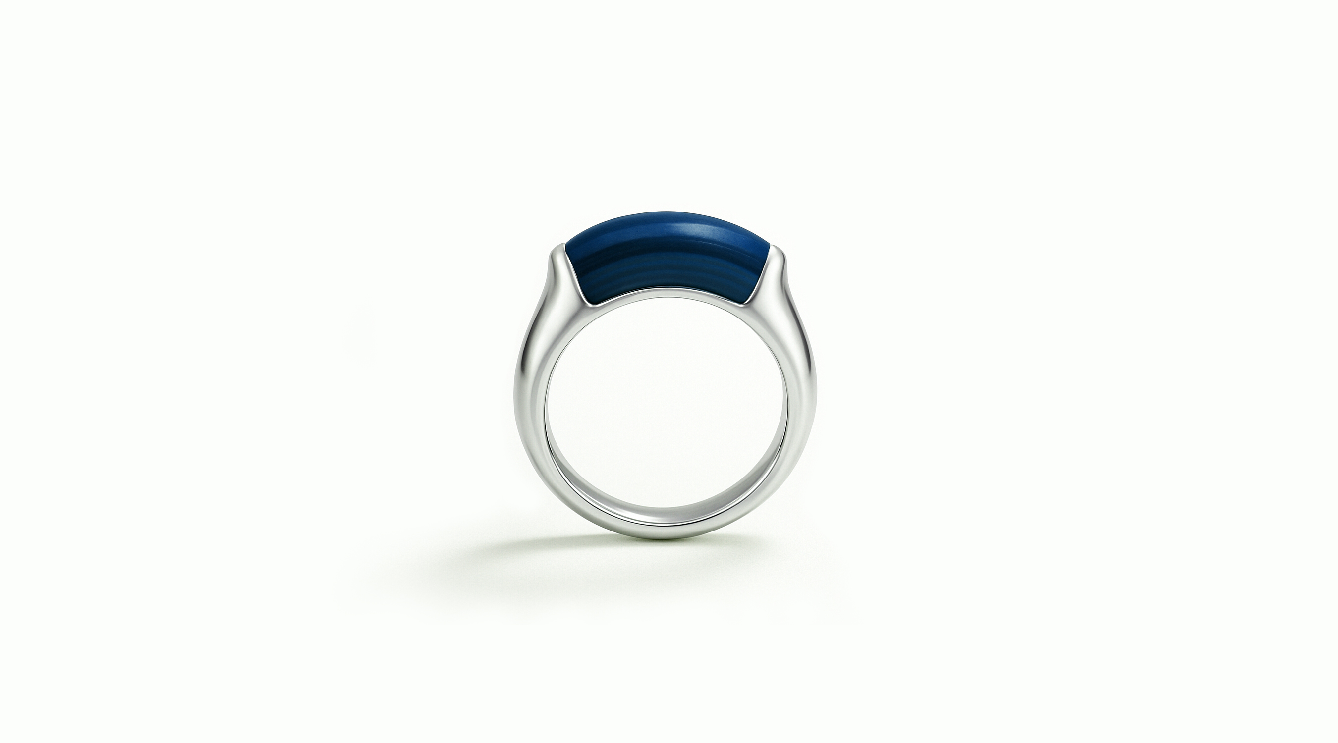 Elegant silver ring with blue gemstone